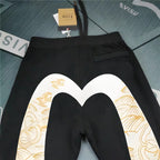 Evisu Kuro Gold Lotus & Mon Crest M-Logo Graphic Jogger Sweatpants