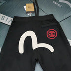 Evisu Kuro Cream M-Seagull & Ebisu Seal Graphic Jogger Sweatpants