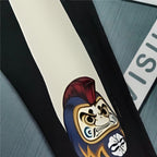 Evisu Kuro Cream M-Seagull Dual Daruma & Kitsune Graffiti Graphic Jogger Sweatpants