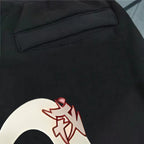 Evisu Kuro Cream M-Seagull Dual Daruma & Kitsune Graffiti Graphic Jogger Sweatpants
