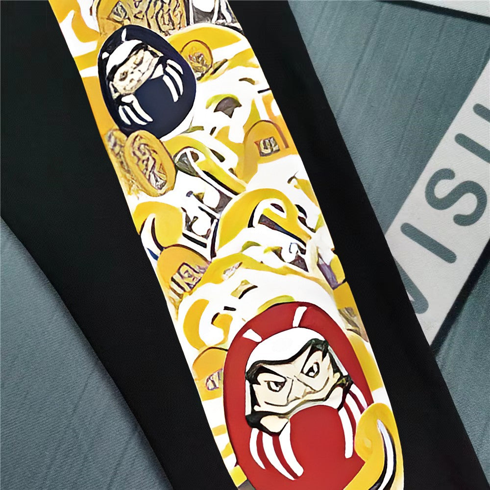 Evisu Kuro Daruma & Gold Coin Allover M-Seagull Jogger Sweatpants with Blue Bubble Graffiti Logo