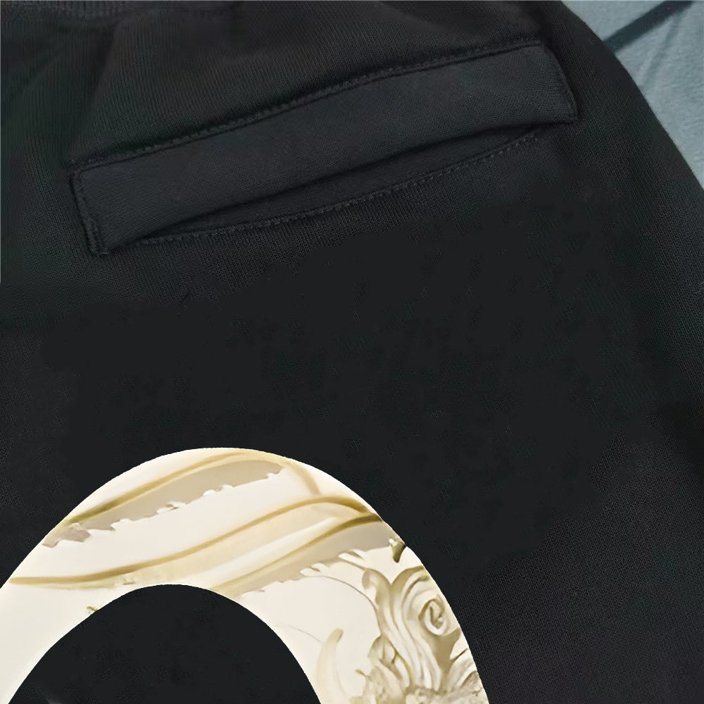 Evisu Kuro Gold Oriental Totem M-Seagull Jogger Sweatpants