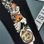Evisu Kuro 1211 Gothic Daruma & Shishi Guardian M-Seagull Jogger Sweatpants