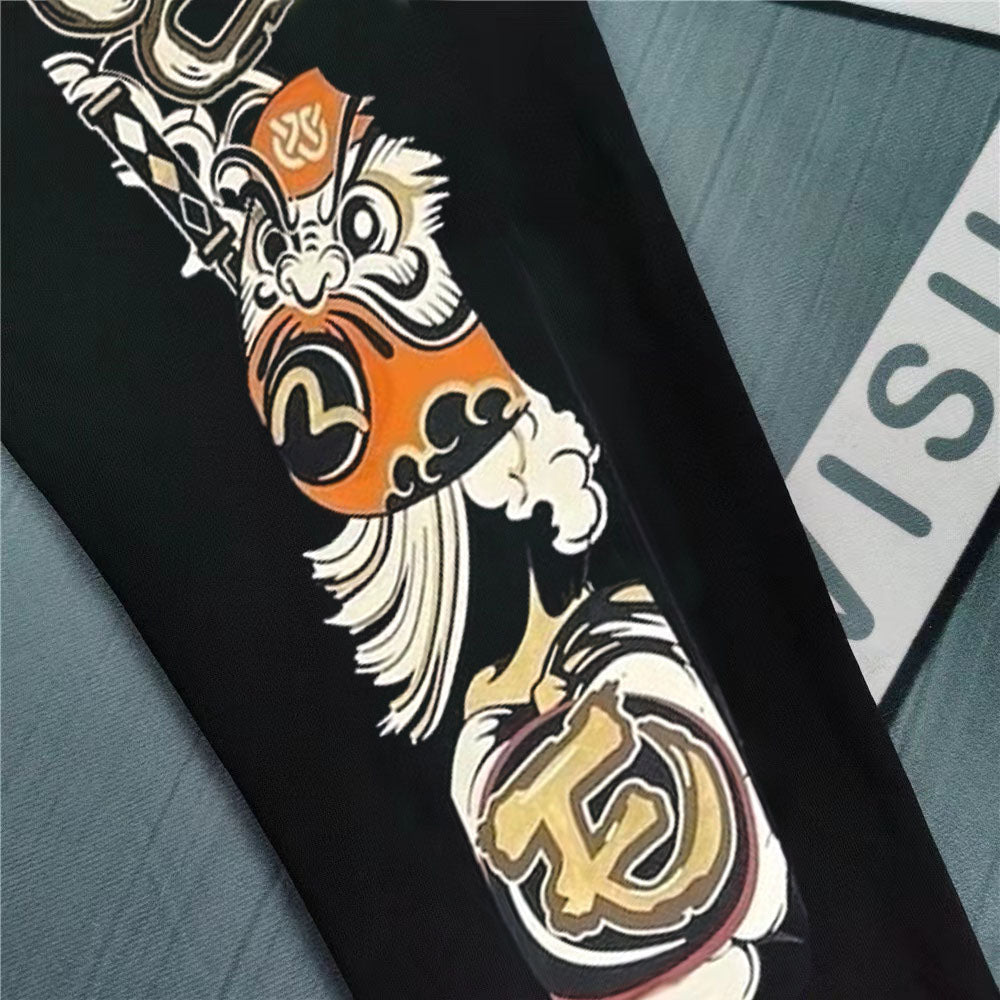 Evisu Kuro 1211 Gothic Daruma & Shishi Guardian M-Seagull Jogger Sweatpants