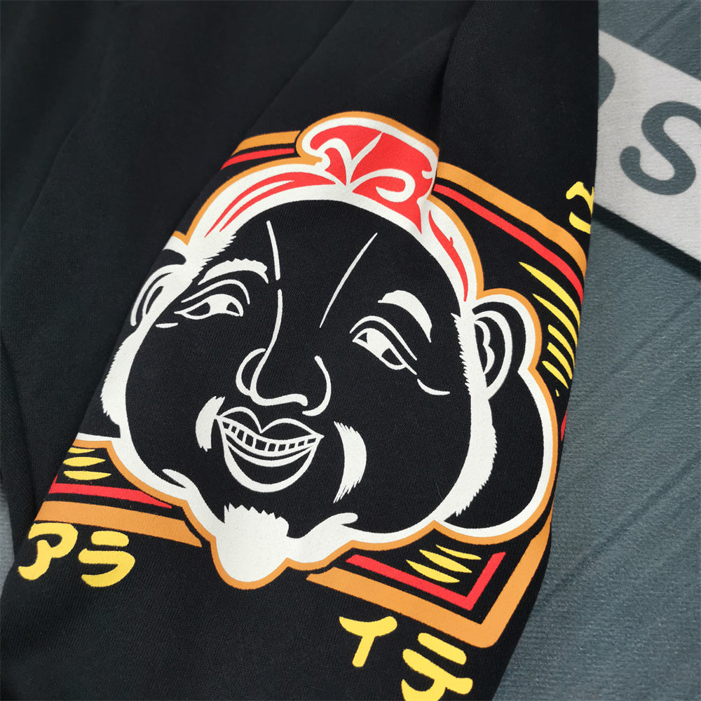 Evisu Kuro Fukusuke Diamond Jogger Sweatpants — Red Racing Logo Back & Katakana Detail