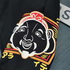 Evisu Kuro Fukusuke Diamond Jogger Sweatpants — Red Racing Logo Back & Katakana Detail