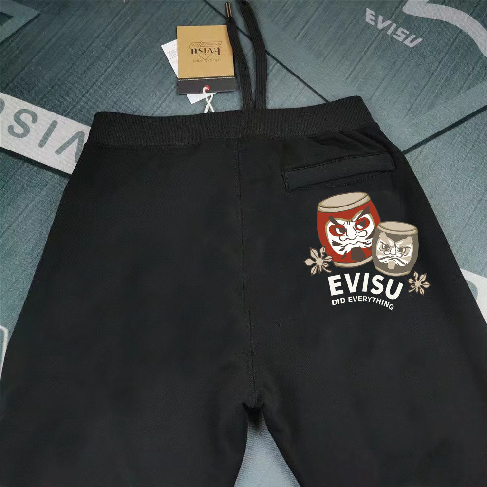 Evisu Kuro Daruma Duo Jogger Sweatpants — M-Seagull Front & EVISU Did Everything Back
