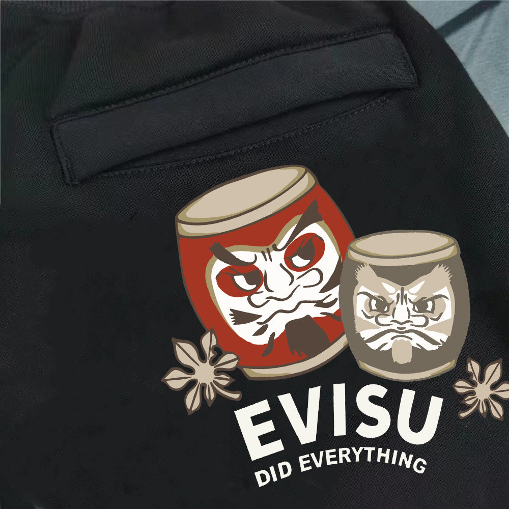 Evisu Kuro Daruma Duo Jogger Sweatpants — M-Seagull Front & EVISU Did Everything Back