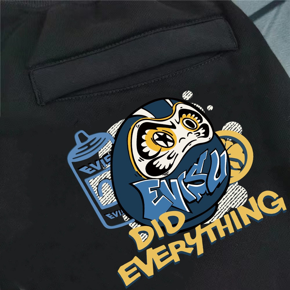 Evisu Kuro Graffiti Daruma Jogger Sweatpants — Spray Can & Did Everything Back