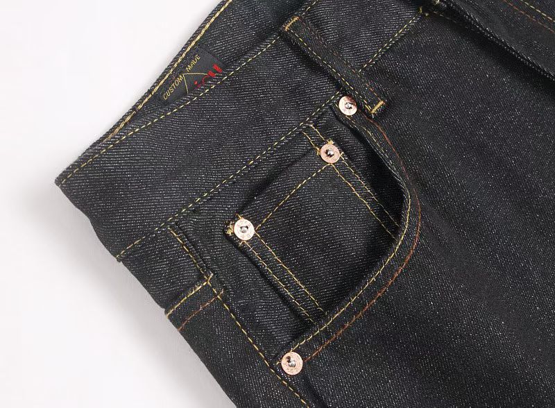 EVISU KURO Multi-Pocket Selvedge Denim Jeans Multicolor Seagull Logo All-Over Print