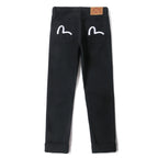 EVISU KURO Kuro Black Straight Leg Jeans Dual Seagull Embroidery Pockets Classic OG