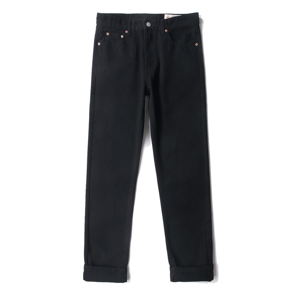 EVISU KURO Kuro Black Straight Leg Jeans Dual Seagull Embroidery Pockets Classic OG