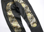 EVISU KURO Daicock Nishiki-Ori Jacquard Seagull Panel Jeans Peony Wave Crane Raw Selvedge Dark Indigo