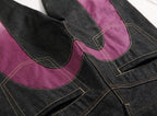 EVISU KURO Daicock Ombré Pink Gradient Seagull Panel Sakura Kamon Jeans Raw Selvedge Dark Indigo