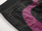 EVISU KURO Daicock Ombré Pink Gradient Seagull Panel Sakura Kamon Jeans Raw Selvedge Dark Indigo