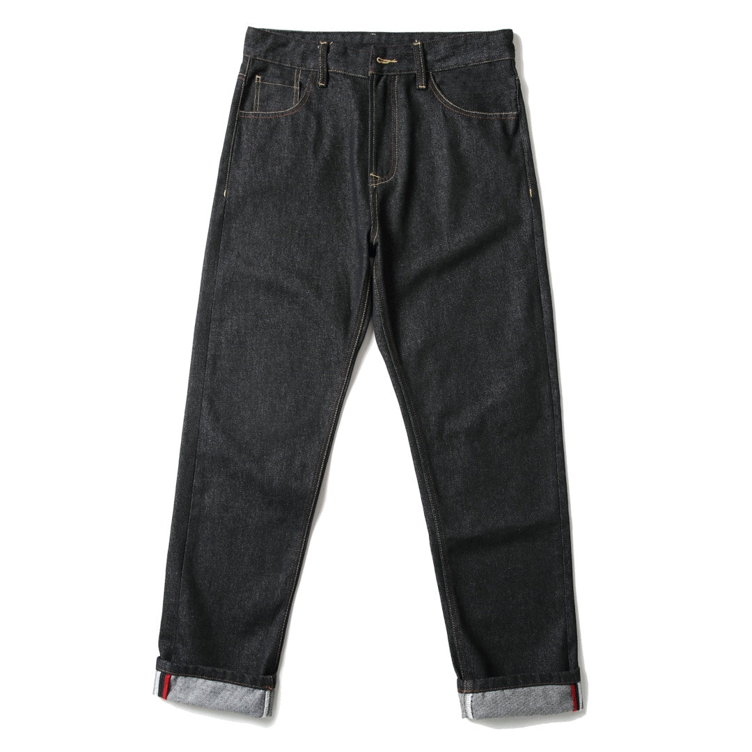 EVISU KURO Daicock Ukiyo-e Wave Whale Print Seagull Panel Jeans Raw Selvedge Dark Indigo
