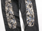 EVISU KURO Daicock Ukiyo-e Wave Whale Print Seagull Panel Jeans Raw Selvedge Dark Indigo