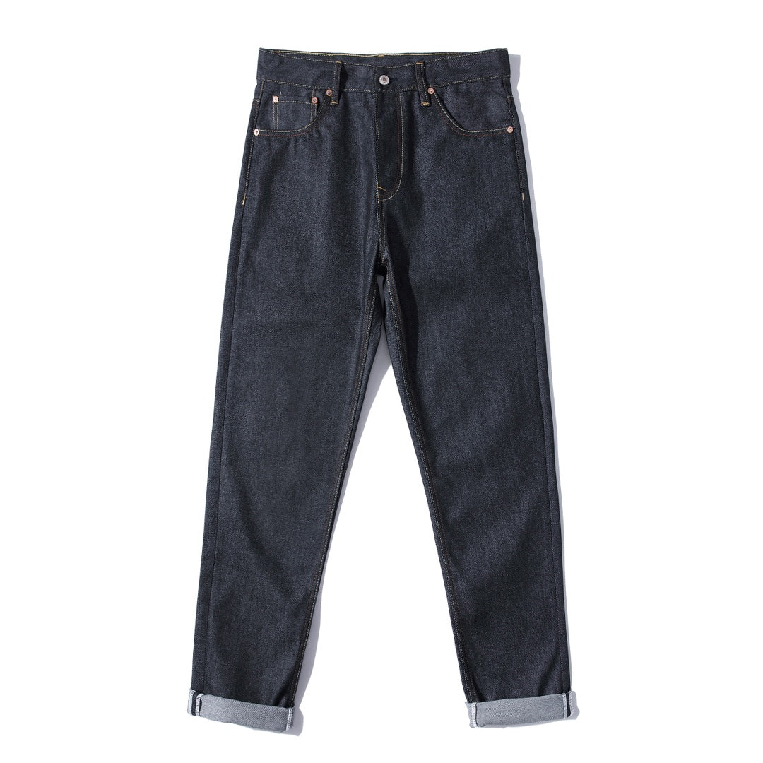 EVISU KURO Dual Dragon Full-Back Embroidery Kamon Jeans Raw Selvedge Dark Indigo