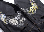 EVISU KURO Dual Dragon Full-Back Embroidery Kamon Jeans Raw Selvedge Dark Indigo
