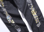 EVISU KURO Dual Dragon Full-Back Embroidery Kamon Jeans Raw Selvedge Dark Indigo