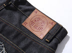 EVISU KURO Dual Dragon Full-Back Embroidery Kamon Jeans Raw Selvedge Dark Indigo