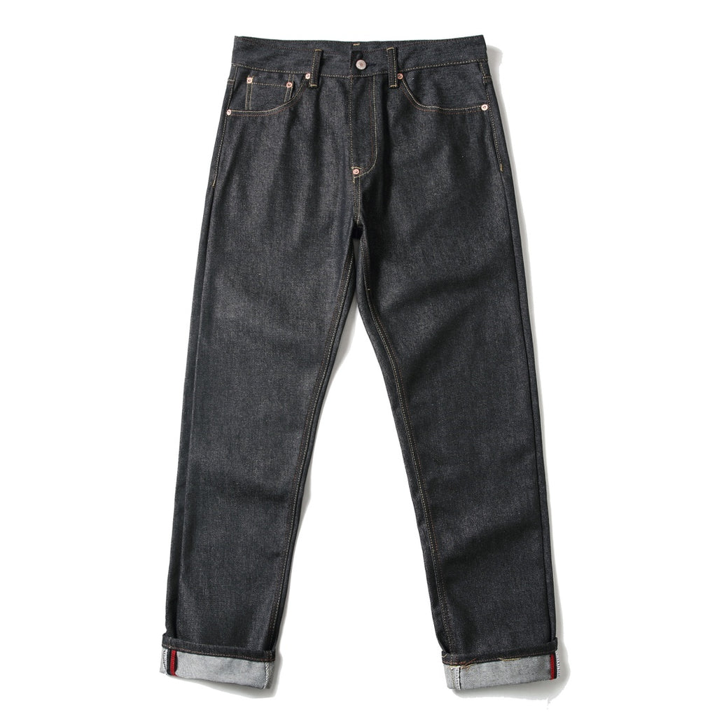 EVISU KURO Daicock Shishi Foo Dog Cloud Koban Gold Blue Embroidery Jeans Wide Fit Black Raw Selvedge