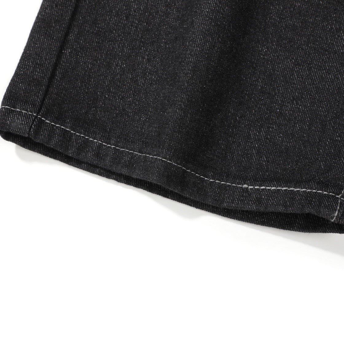 EVISU KURO Daicock Allover Logo Print & Ebisu God Appliqué Panel Denim Shorts Relaxed Fit Black