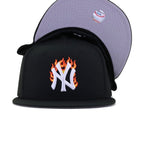 New York Yankees Black FLAMES New Era 59Fifty Fitted
