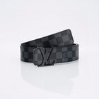 Louis Vuitton Black Lacquer Buckle Leather Belt