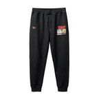 Evisu Kuro Neo New Daruma Jogger Sweatpants — Osaka Japan Back & Cyberpunk Daruma Front