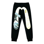 Evisu Kuro Great Wave Hokusai & Seigaiha M-Logo Graphic Jogger Sweatpants