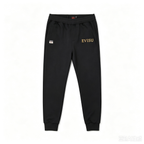 Evisu Kuro Pixel Patchwork Chenille M-Logo Gold Embroidery Jogger Sweatpants