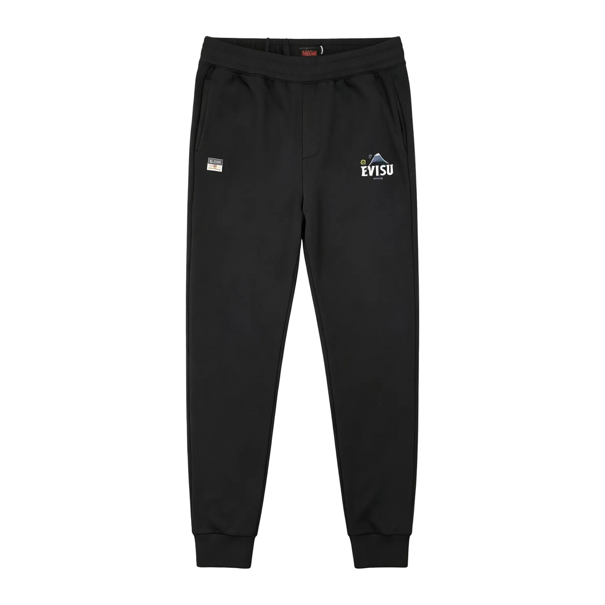 Evisu Kuro Daruma Noh Mask Bamboo M-Logo Graphic Jogger Sweatpants