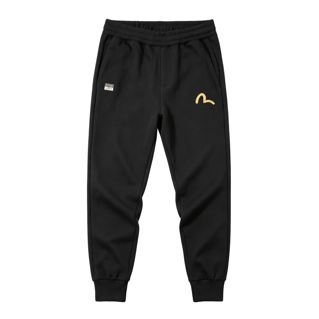 Evisu Kuro Daruma & Maneki-neko Oversized M-Logo Graphic Jogger Sweatpants