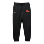 Evisu Kuro Kamon Kuro Floral Pocket Jogger Sweatpants — Red M-Seagull & Japanese Family Crest Badge
