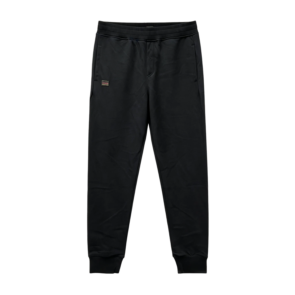 Evisu Kuro Tokyo/Osaka Seagull Script Jogger Sweatpants — Hidden Drawstring & Heritage Badge