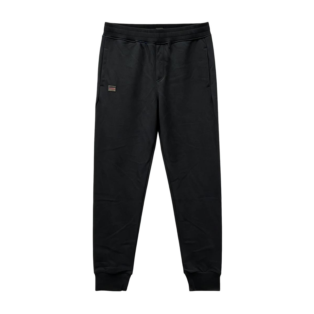 Evisu Kuro Tokyo/Osaka Seagull Script Jogger Sweatpants — Hidden Drawstring & Heritage Badge