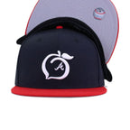 Atlanta Braves Navy Scarlet PEACH New Era 59Fifty Fitted