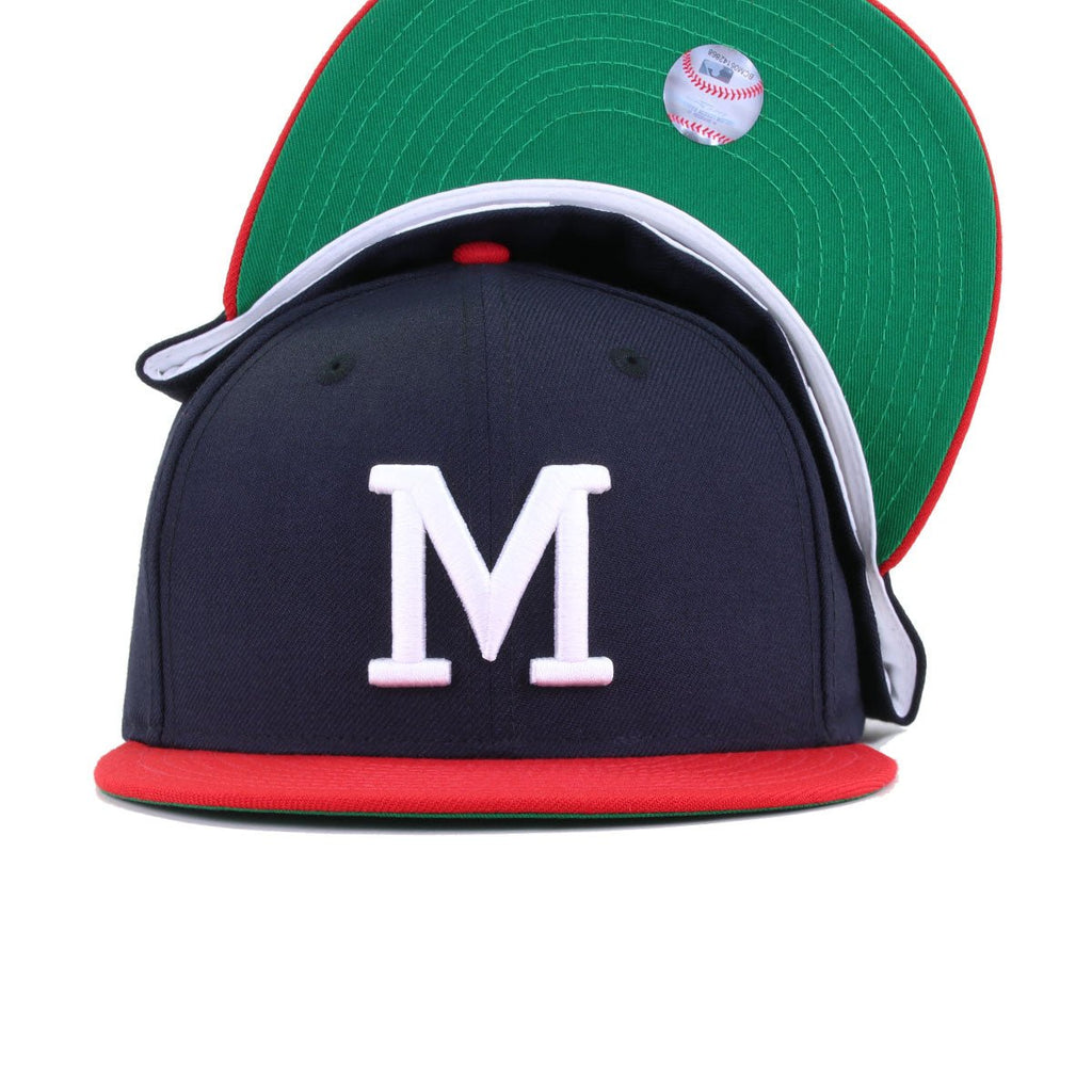 Milwaukee Braves Navy Scarlet 1953 Green Bottom New Era 59Fifty Fitted