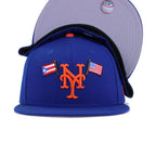 New York Mets Light Royal Blue Puerto Rico x USA New Era 59Fifty Fitted