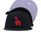 Los Angeles Dodgers Black Radiant Red Logo New Era 59Fifty Fitted