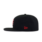 New York Mets Black Radiant Red Logo New Era 59Fifty Fitted