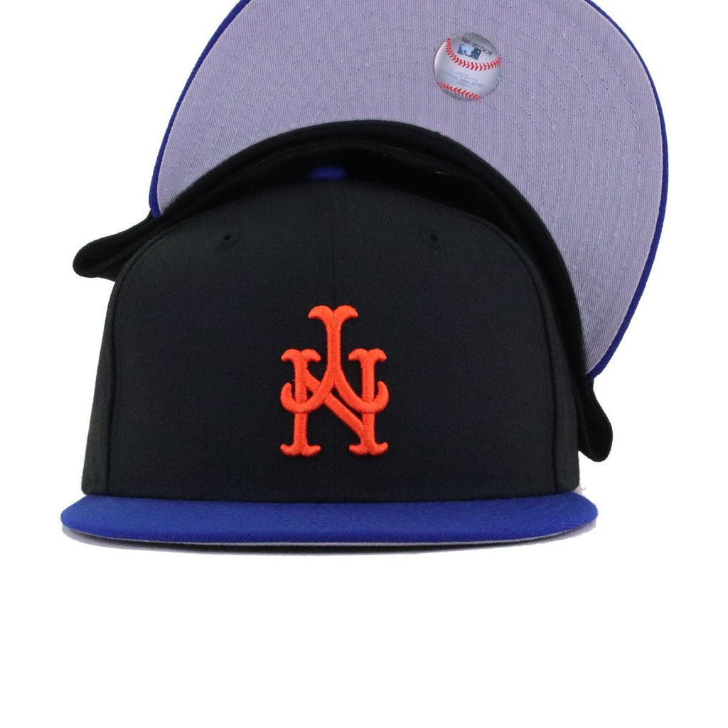 New York Mets Black Light Royal Blue Upside Down New Era 59Fifty Fitted