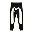 Evisu Kuro Oversized Solid M-Seagull Cream Print Jogger Sweatpants