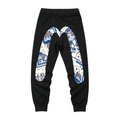 Evisu Kuro Daruma & Maneki-neko Oversized M-Logo Graphic Jogger Sweatpants