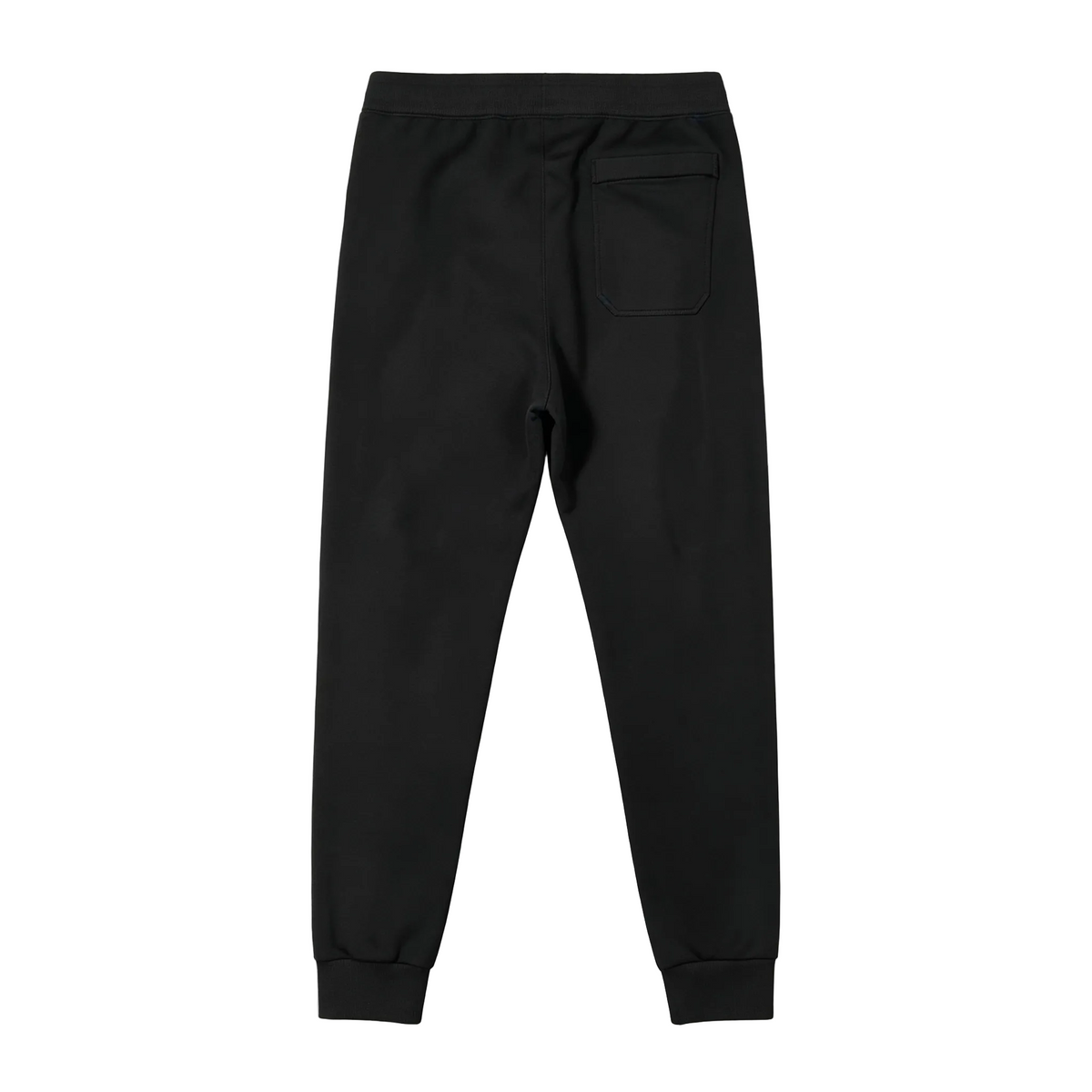 Evisu Kuro Sticker Patch Jogger Sweatpants — M-Seagull Shield & Polaroid Frame Front