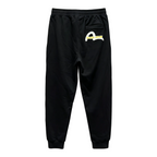 Evisu Kuro Neo New Daruma Jogger Sweatpants — Osaka Japan Back & Cyberpunk Daruma Front