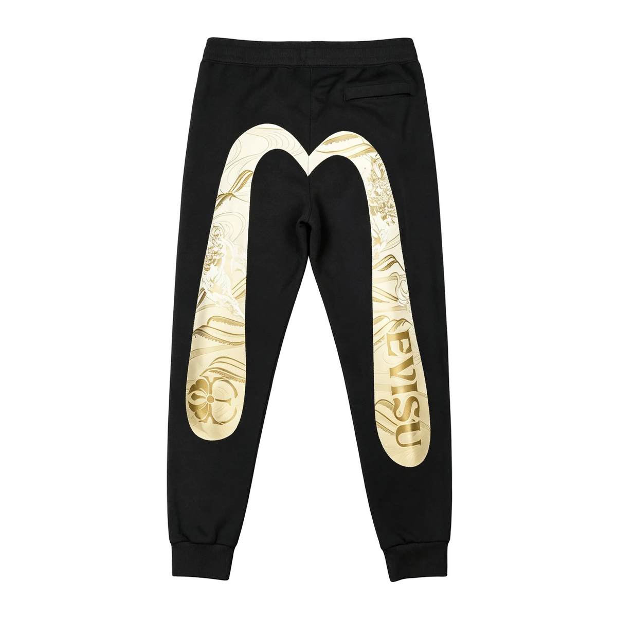 Evisu Kuro Gold Oriental Totem M-Seagull Jogger Sweatpants