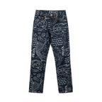 Evisu Kuro Wagara Allover Jacquard Print Seagull Logo Selvedge Jeans