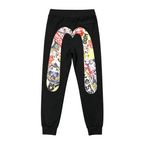 Evisu Kuro Lucky Charm Matsuri Allover M-Seagull Jogger Sweatpants — Maneki-neko, Daruma & Koi